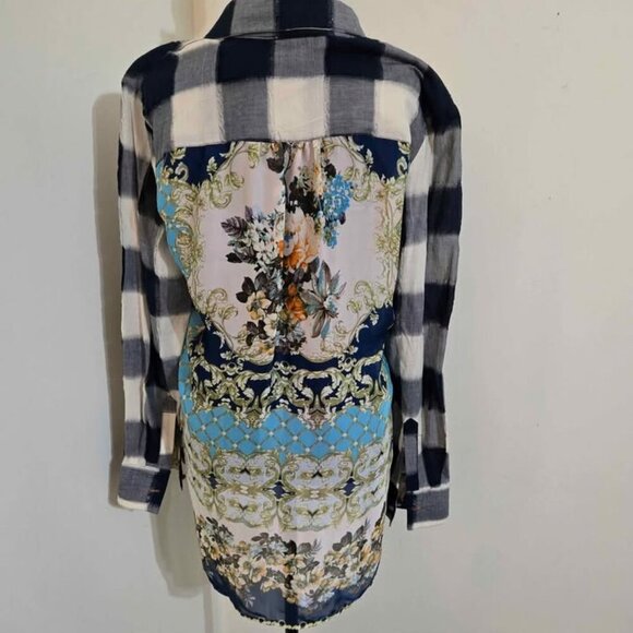 Soft Surroundings Tops - 🆕️ Soft Surroundings Chevaler Denim Plaid Tunic Shirt Size Medium Retails @ $98